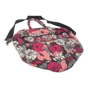 Vera Bradley Quilted Pink Fuschia Brown Floral All Over Prints Travel Duffel Bag